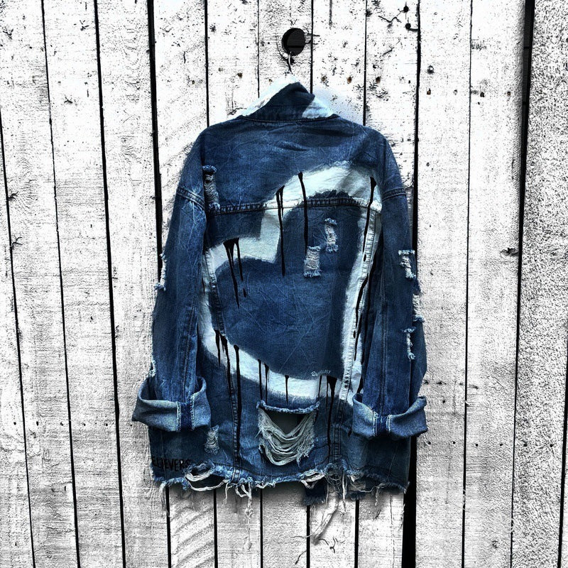 Ripped denim jacket