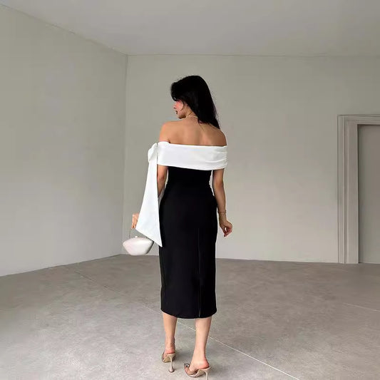 Classy black and white dress