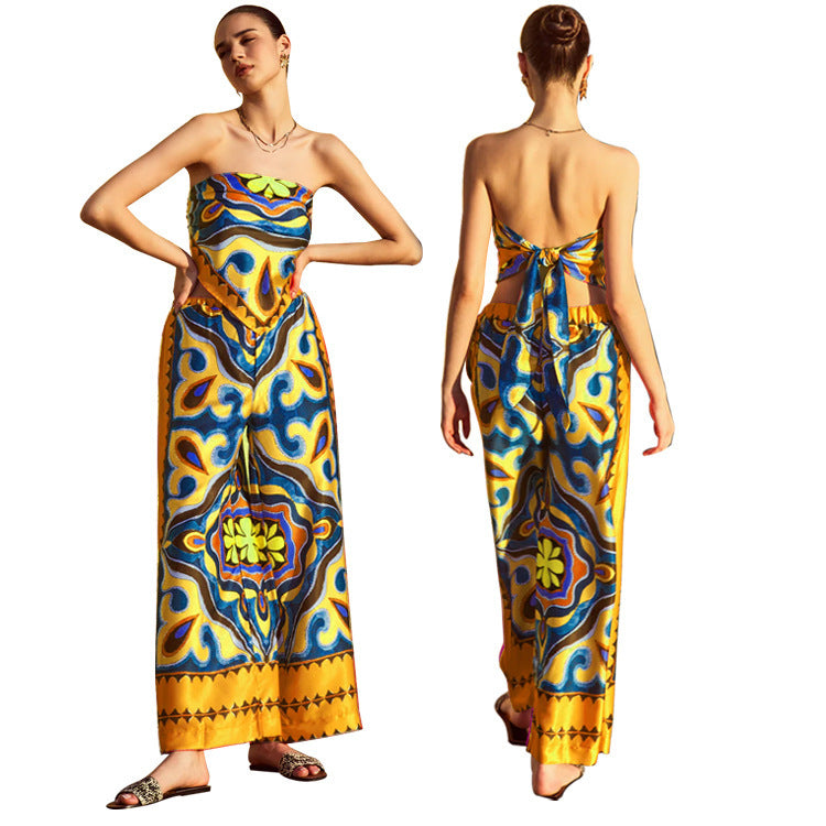 Printed Tube top Suit