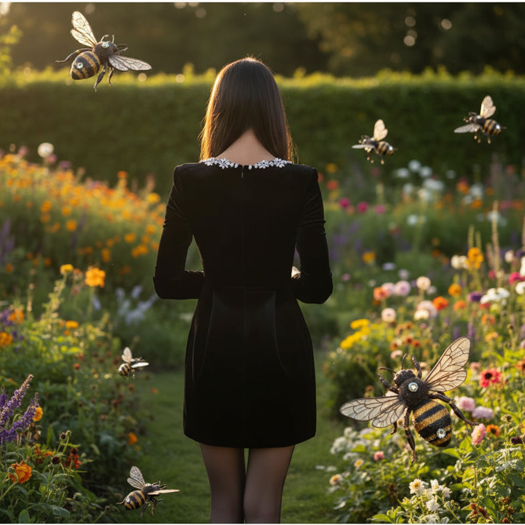 Flowers Rhinestone dress