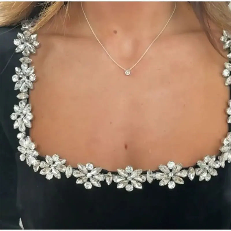 Flowers Rhinestone dress