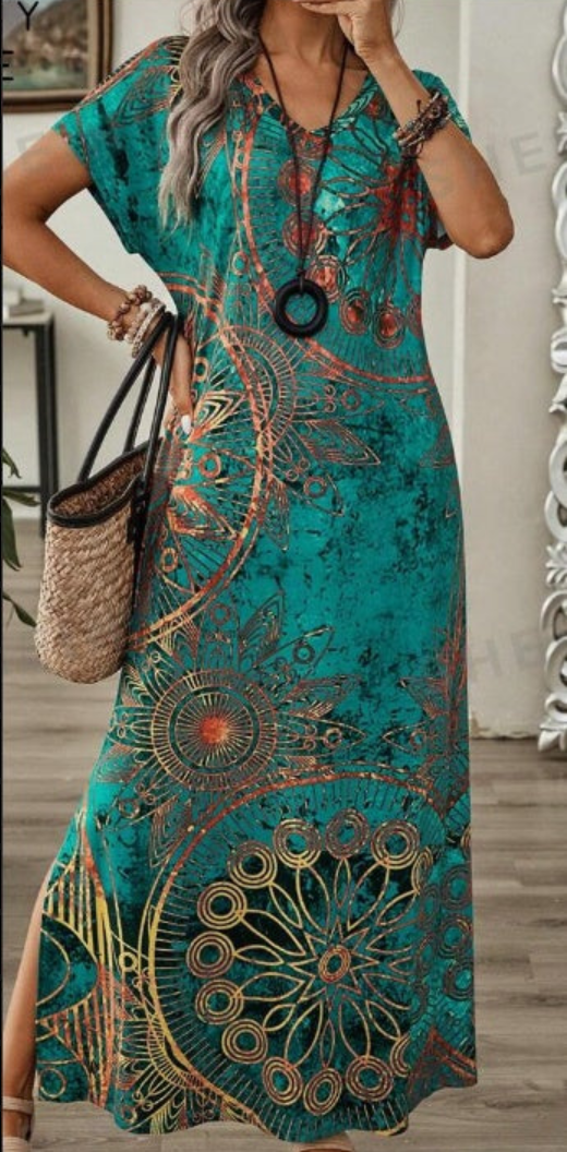 Vintage  Batwing Sleeve  Summer Dress