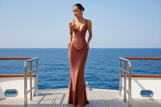 Fashionable Sheath Long Satin Skirt Set